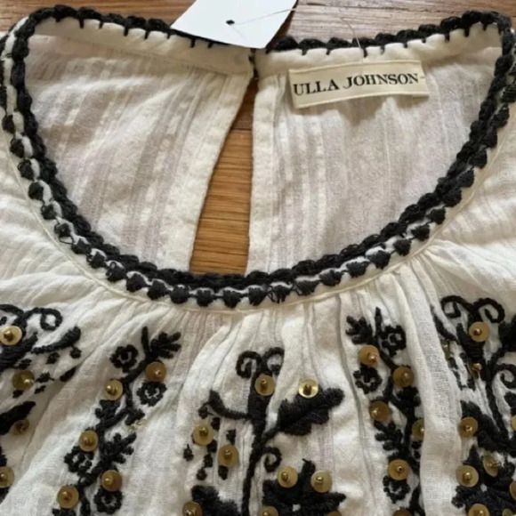 ULLA JOHNSON NWT Vida Embroidered Blouse Top - Picture 8 of 10